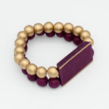 Purple Bar and Bead Bracelet