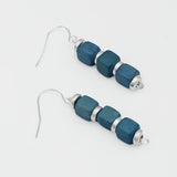 Blue Zuba Cube Earring