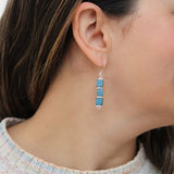 Blue Zuba Cube Earring