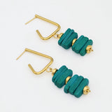Teal Stacked Drop Earrings