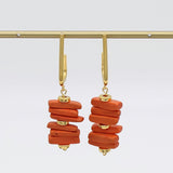 Orange Stacked Drop Earrings