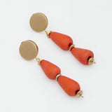 Orange Driftwood Teardrop Earring