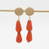 Orange Driftwood Teardrop Earring