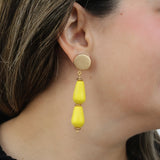Yellow Driftwood Teardrop Earring