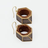 Gray Geo Hexagon Earring