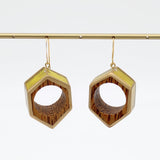 Yellow Geo Hexagon Earring
