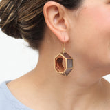 Gray Geo Hexagon Earring