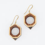 Gray Geo Hexagon Earring