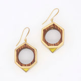 Yellow Geo Hexagon Earring
