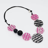 Black and Fuchsia Vera Adjustable Necklace