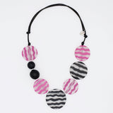 Black and Fuchsia Vera Adjustable Necklace