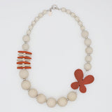 Peach and White Flutter Statement Necklace