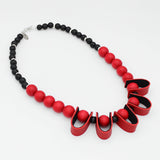 Midnight Ember Leather Statement Necklace