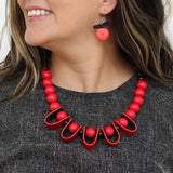 Midnight Ember Leather Statement Necklace