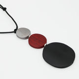 Luna Noir Triple Bead Pendant Necklace