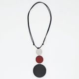 Luna Noir Triple Bead Pendant Necklace