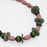 Verdant Blush Wood Statement Necklace