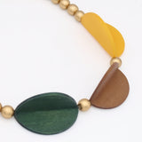 Harvest Geo Wood Statement Necklace