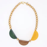 Harvest Geo Wood Statement Necklace