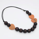 Orange Heartwood Bead Necklace