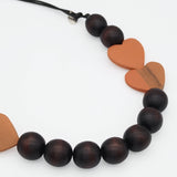 Orange Heartwood Bead Necklace