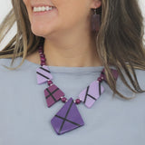 Shades of Purple Axis Statement Necklace