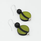 Lime Stripe Resin Statement Earrings