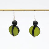 Lime Stripe Resin Statement Earrings