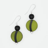 Lime Stripe Resin Statement Earrings