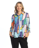 "Vita" Button Down Shirt with 3/4 Cuff Sleeve - SG1-2068