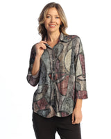 "Melody" Button Down Shirt with 3/4 Cuff Sleeve - SG1-2120