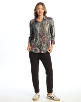 "Melody" Button Down Shirt with 3/4 Cuff Sleeve - SG1-2120