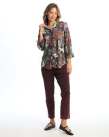 "Juliette" Button Down Shirt with 3/4 Cuff Sleeve - SG1-2141