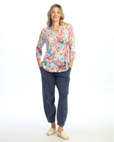 "Meadows" Mandarin Collar Button Down Shirt - SG2-2085