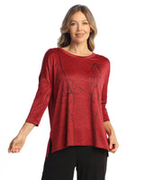 "Marigold" Slinky-Like Knit Side Slit Tunic Top - SK1-1997