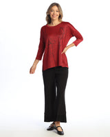 "Marigold" Slinky-Like Knit Side Slit Tunic Top - SK1-1997