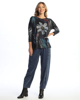 "Alicia" Slinky-Like Knit Side Slit Tunic Top - SK1-2145