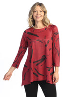 Slinky-Like Knit Round-Neck Raglan Sleeve Tunic - SK6