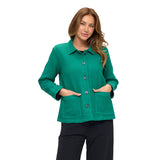 Waffle Textured Button Jacket in Teal - SW235-TL