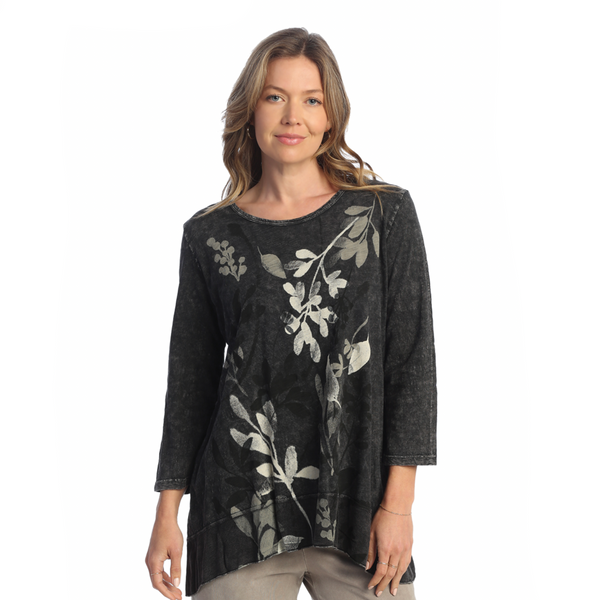 Jess & Jane "Verde" Mineral Washed Tunic with Georgette Contrast - M105-1877