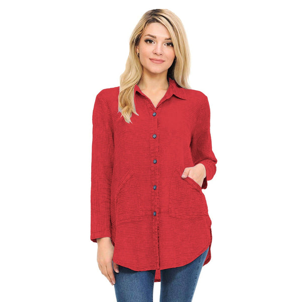 Focus Lightweight Waffle Shirt/Jacket in Dark Red - LW-110-DRD - Size XL Only