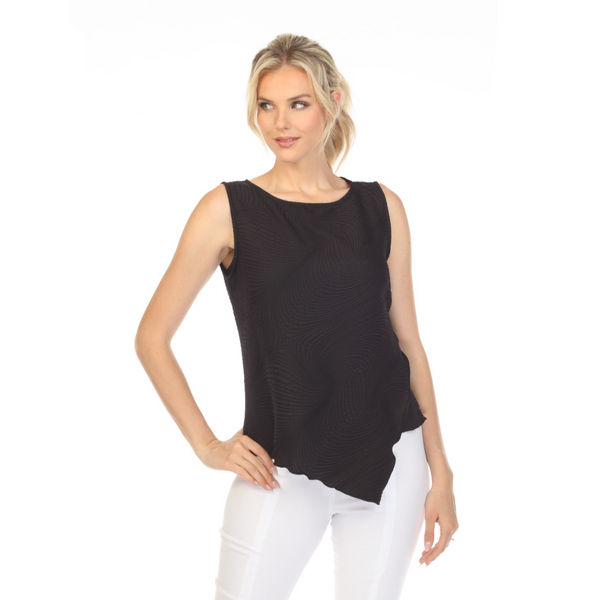IC Collection Textured Asymmetric Sleeveless Top - 5743T