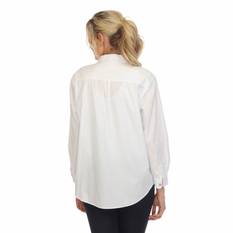 Escape by Habitat Button Front Pocket Shirt in White - 21407-WHT - Size S Only!