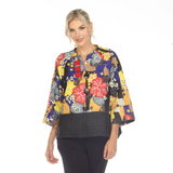 Floral Kimono Sleeve Jacket - 3791