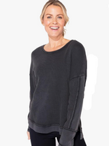 Textured Waffle Knit Pullover - 26533