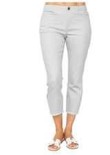 Stretch Denim Capri Jean in Gull- 11177-WT - Size 4 Only!