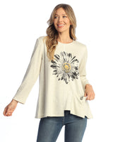 "Daisy Day" Asymmetric Hem Offset Pocket Top - TE3-1695