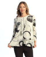 "Tempo" Asymmetric Hem Offset Pocket Top - TE3-2100 - Limited Sizes!