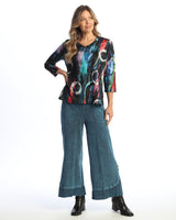 Soft-Touch V-Neck Top w/ Side Slits - 26