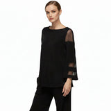 Mesh Trim Top in Black - 4896T- BLK